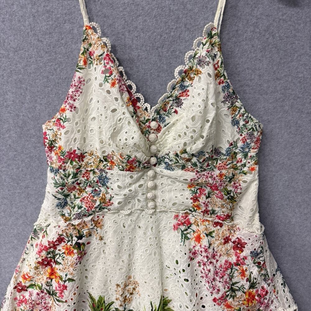 NWT FARM Rio Delicate Forest Scarves Midi in White Floral Eyeler Tank Dress XL - Picture 2 of 16